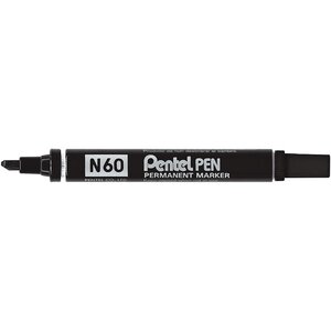 Marqueur permanent n60 corps alu pointe biseautée noir pentel