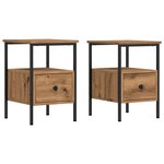 vidaXL Tables de chevet 2 Pièces chêne artisanal bois d'ingénierie