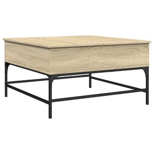vidaXL Table basse chêne sonoma 80x80x45 cm bois d'ingénierie et métal
