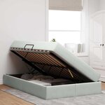 vidaXL Lit avec rangement et matelas Gris clair 120 x 200 cm Velours