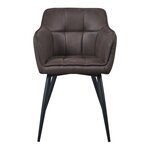 Lot de 2 chaises de salle à manger salon design moderne cuisine 81 x 57 x 53 cm marron foncé noir 03_0009607