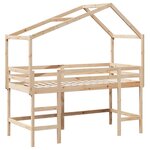 vidaXL Lit superposé et échelle et toit 90x190 cm bois de pin massif