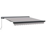 vidaXL Auvent Rétractable Manuel Gris Clair 350x250 cm