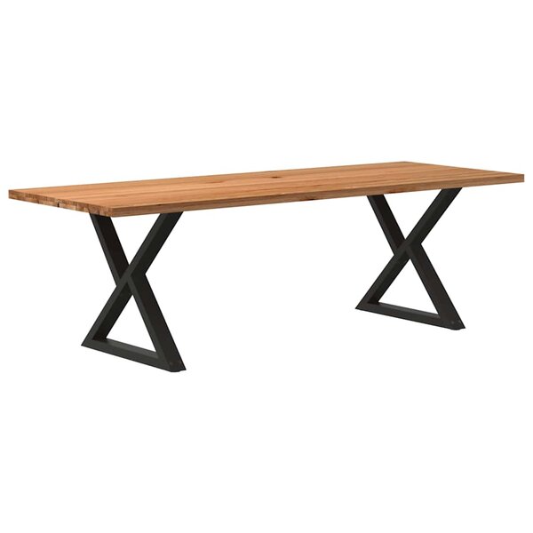 vidaXL Table à manger marron clair bois de chêne massif rectangulaire