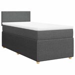 vidaXL Sommier à lattes de lit avec matelas Gris foncé 80x200 cm Tissu