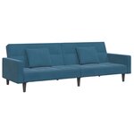 vidaXL Canapé-lit à 2 places avec repose-pied bleu velours