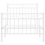 vidaXL Cadre de lit métal sans matelas avec pied de lit blanc 90x200cm