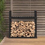 vidaXL Support pour bois de chauffage Noir 110x35x108 5 cm Bois de pin