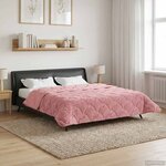 vidaXL Duvet complet toute l'année Matelassé Rose 200 x 220 cm
