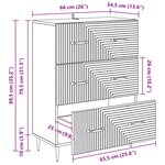 vidaXL Armoire à tiroirs Chêne fumé 66 x 34 5 x 89 5 cm