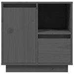 vidaXL Table de chevet Gris 50x34x50 cm Bois de pin massif