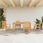 vidaXL Ensemble à manger de jardin 5Pièces Bois de teck massif