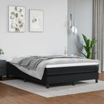 vidaXL Sommier à lattes de lit avec matelas Noir 140x200 cm Similicuir
