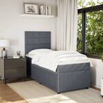 vidaXL Sommier à lattes de lit avec matelas Gris foncé 100x200 cm