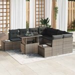 vidaXL Ensemble de canapé de jardin 9 Pièces Gris 100 x 55 x 73 cm