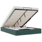 vidaXL Cadre de lit ottoman sans matelas vert foncé 140x190 cm velours