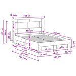 vidaXL Cadre de lit avec rangement Sonoma gris 160 x 200 cm