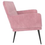 vidaXL Banc Rose 108x79x79 cm Velours