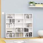 vidaXL Armoire à CD Blanc 102x23x89 5 cm Bois d’ingénierie