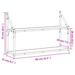 vidaXL Étagère murale 2 niveaux sonoma gris 80x21x51 cm