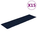 vidaXL Tapis d'escalier autocollants Rectangulaire 15 Pièces 76x20cm Bleu
