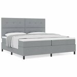 vidaXL Lit à ressorts avec Matelas Gris Clair 200x200 cm Tissu