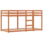 vidaXL Lit superposé avec rideaux blanc/noir 75x190 cm bois pin massif