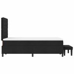 vidaXL Lit à Sommier avec Matelas et Banc Noir 120x190 cm Tissu
