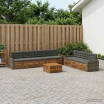 vidaXL Ensemble de canapés d'extérieur 8 pc Naturel et Anthracite