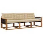 vidaXL Ensemble de canapés d'extérieur 3 pc Naturel et Beige