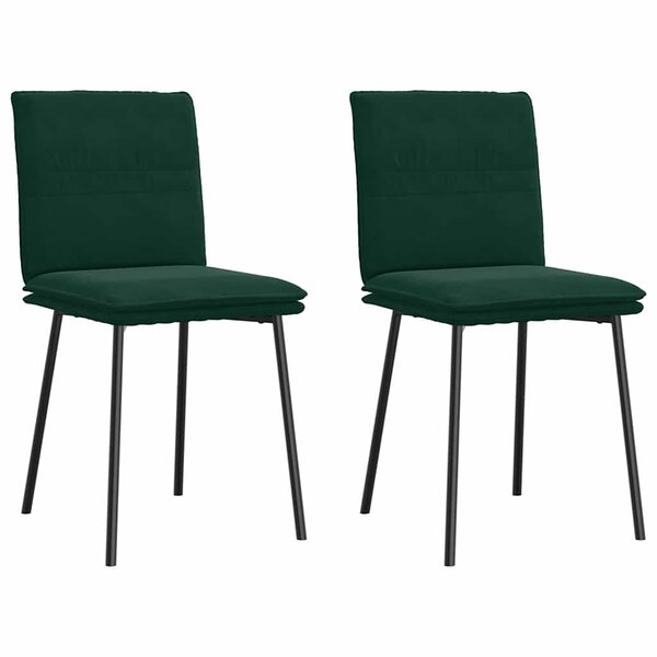 vidaXL Chaises à manger lot de 2 Vert foncé Velours