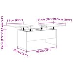 vidaXL Table basse Chêne marron 102x50 5x46 5 cm Bois d'ingénierie