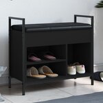 vidaXL Banc à chaussures noir 65 5x32x57 5 cm bois d'ingénierie