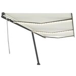 vidaXL Auvent manuel rétractable avec LED 600x300 cm Crème