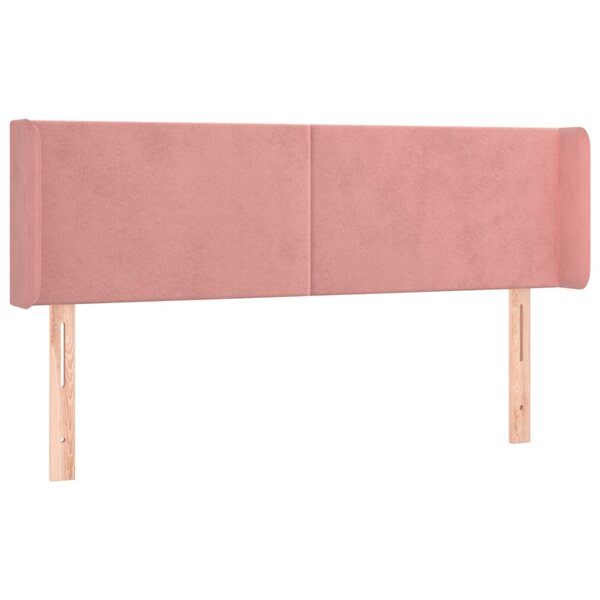 vidaXL Tête de lit avec oreilles Rose 147x16x78/88 cm Velours