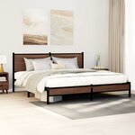 vidaXL Cadre de lit en métal sans matelas chêne marron 180x200 cm