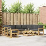 vidaXL Ensemble de canapés d'extérieur 10 pc Blanc et anthracite
