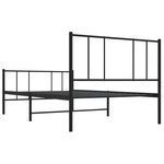vidaXL Cadre de lit métal avec tête de lit/pied de lit noir 90x200 cm