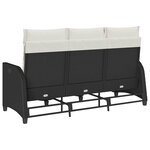 vidaXL Canapé de jardin inclinable coussins forme de L noir polyrotin