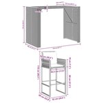 vidaXL Ensemble de bar de jardin 5 Pièces avec coussins gris poly rotin