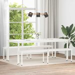 vidaXL banc Blanc 200 x 35 x 45 cm Bois de pin massif