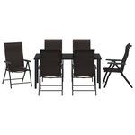 vidaXL Ensemble de Salle à Manger de Jardin 7 Pièces Noir Rattan Poly
