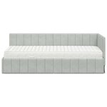vidaXL Cadre de lit d'angle Gris clair 80 x 200 cm Velours