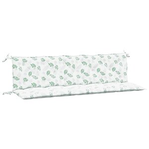 vidaXL Coussins de banc jardin lot de 2 motif de feuilles tissu Oxford