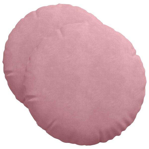 vidaXL Coussins de siège 2 pc Velours Rose Ø50 x 19 cm