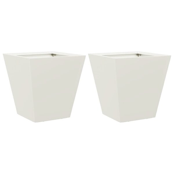 vidaXL Jardinières 2 Pièces blanc 30x30x30 cm acier