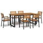 vidaXL Ensemble à manger de jardin 7 Pièces bois d'acacia solide et métal