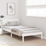 vidaXL Lit avec tête de lit blanche 75x190 cm en pin massif