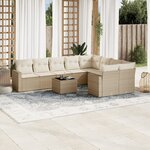 vidaXL Salon de jardin avec coussins 10 Pièces beige résine tressée
