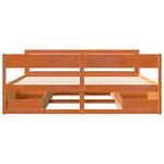 vidaXL Cadre de lit sans matelas cire marron 200x200cm bois pin massif